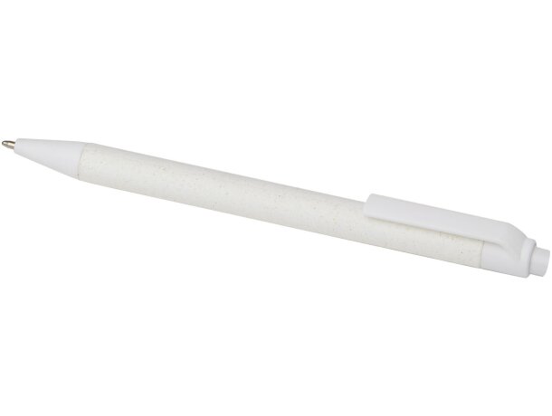 Bolígrafo Fabianna papel reciclado residuos frutas FSC Blanco detalle 3