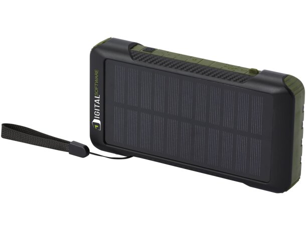 Batería externa solar y dinamo manual Soldy 10000mAh RCS Verde militar detalle 1