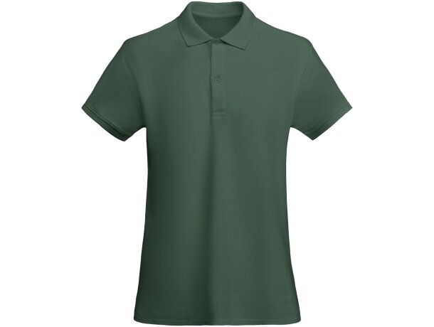 Polo mujer algodón orgánico Prince manga corta entallado Roly Rojo detalle 35