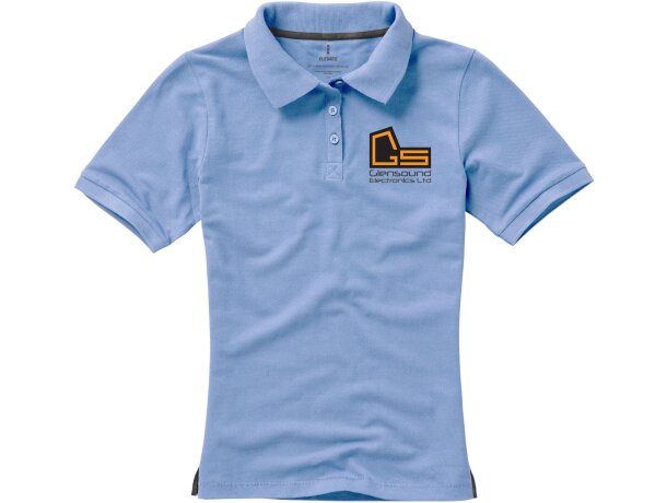 Polo de mujer barato en algodón 200 g/m2 Elevate Life Calgary Azul claro detalle 30