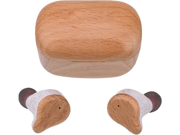 Auriculares TWS163 Prixton con tecnología ENC y Bluetooth 5.0 Madera detalle 1