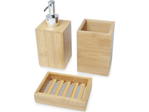 Set de baño de bambú de 3 piezas Hedon Natural detalle 4