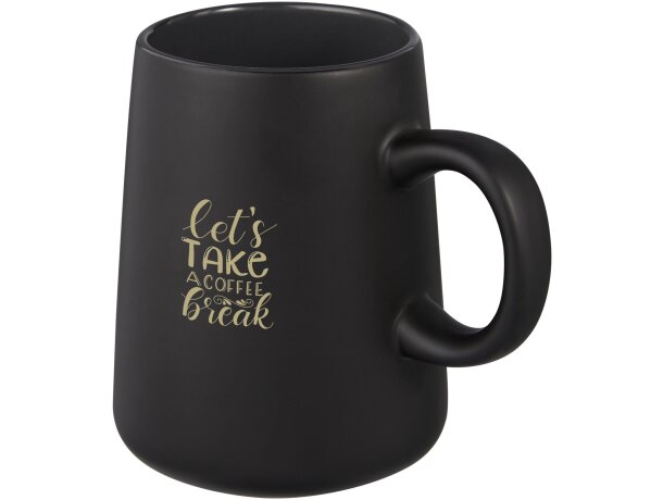 Taza cerámica Joe 450ml personalizable acabado mate Negro intenso detalle 1