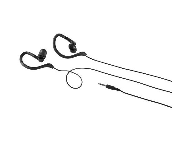 Auriculares ergonómicos para deporte personalizado negro intenso Auriculares ergonómicos para deporte personalizado negro intenso