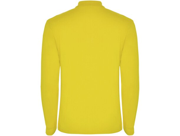 Polo manga larga hombre Estrella Roly 100% algodón piqué Amarillo detalle 10