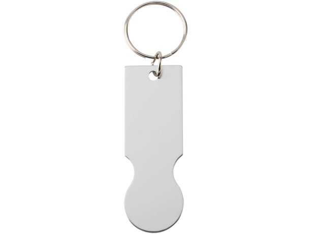 Llavero con moneda para carrito de la compra Rhea aluminio Plateado detalle 3