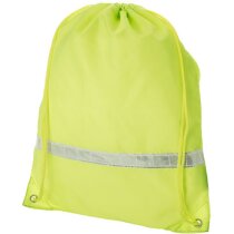 Mochila saco con banda reflectante amarillo neón Mochila saco con banda reflectante amarillo neón