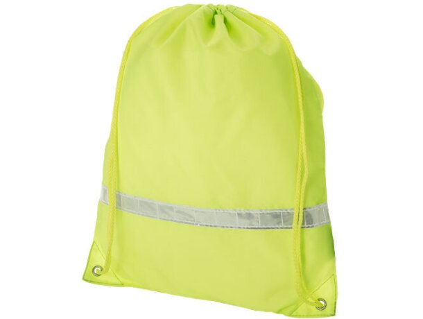 Mochila saco con banda reflectante personalizada amarillo neón Mochila saco con banda reflectante personalizada amarillo neón