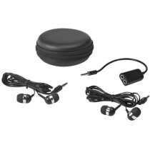 Cascos auriculares internos con estuche personalizado negro intenso Cascos auriculares internos con estuche personalizado negro intenso