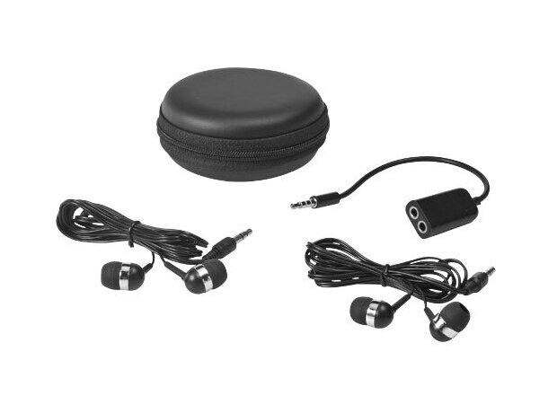 Cascos auriculares internos con estuche barato negro intenso Cascos auriculares internos con estuche barato negro intenso