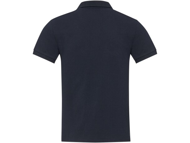 Polo manga corta unisex Aware Emerald con tejido reciclado Azul marino detalle 9