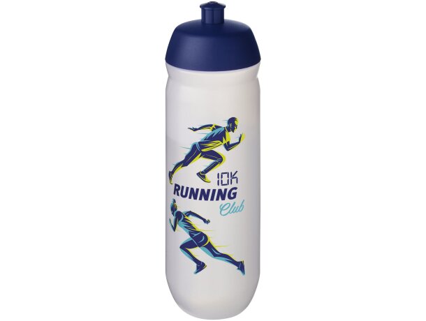 Bidón deportivo HydroFlex estrujable 750ml con tapa abatible Azul/blanco transparente detalle 26