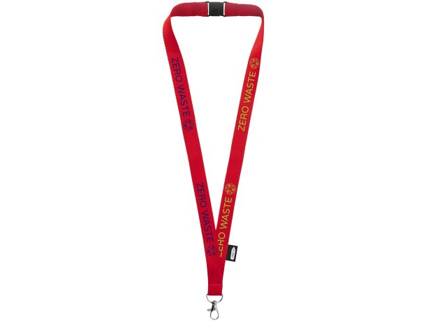 Lanyard Tom de PET reciclado con cierre independiente Rojo detalle 3