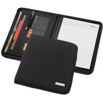 Portafolios A4 con cremallera de microfibra personalizada negro intenso