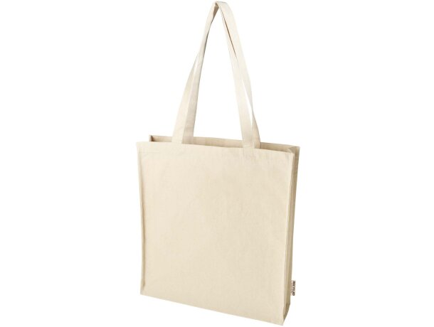 Bolsa tote algodón reciclado GRS con refuerzos Florida 14L Gris detalle 35