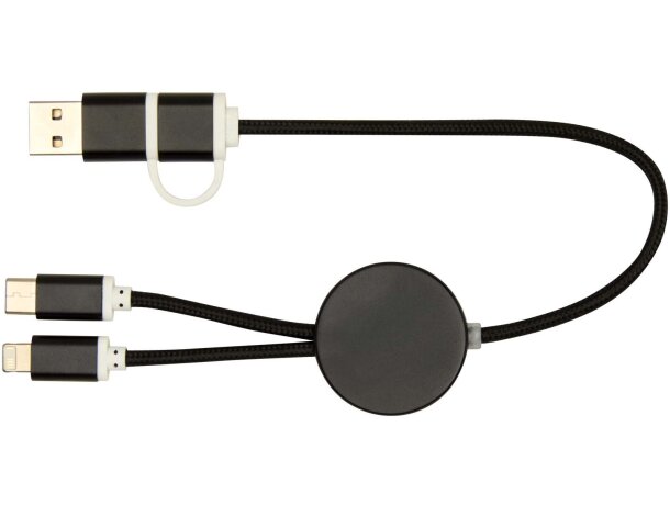 Cable 5 en 1 Alasia aluminio reciclado carga rápida Negro intenso detalle 2