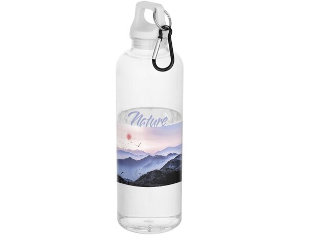 Botella Oregon 750ml PET reciclado certificado RCS con mosquetón Blanco detalle 7