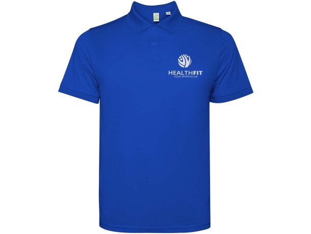 Polo manga corta hombre Tormo Roly poliéster reciclado Azul real detalle 25