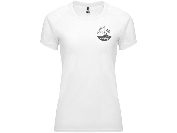 Camiseta deportiva manga corta mujer Bahrain Roly técnica Blanco detalle 1