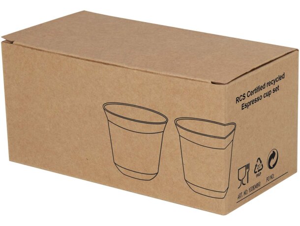 Tazas espresso Duo acero inoxidable reciclado certificado Negro intenso detalle 9