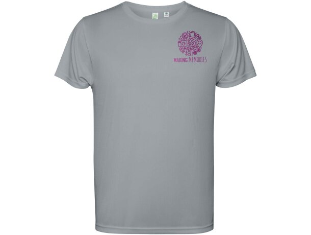 Camiseta manga corta infantil Estoril Roly poliéster reciclado Gris detalle 28