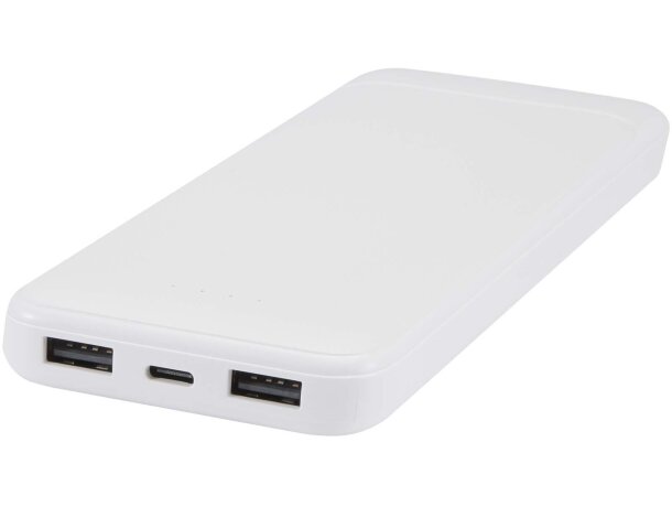 Batería externa Adhil de plástico reciclado 10000 mAh Blanco detalle 12