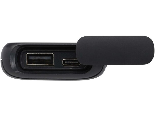 Batería externa Alkes 5000 mAh plástico ABS reciclado IPX5 Negro intenso detalle 7