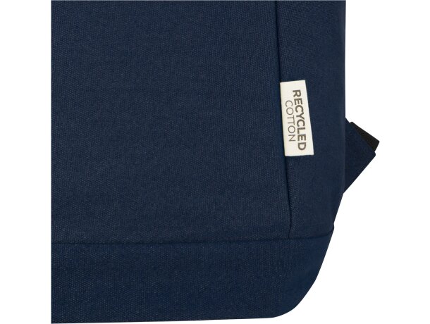 Mochila antirrobo Joey 18L portátil 15,6 lona reciclada GRS Azul marino detalle 14