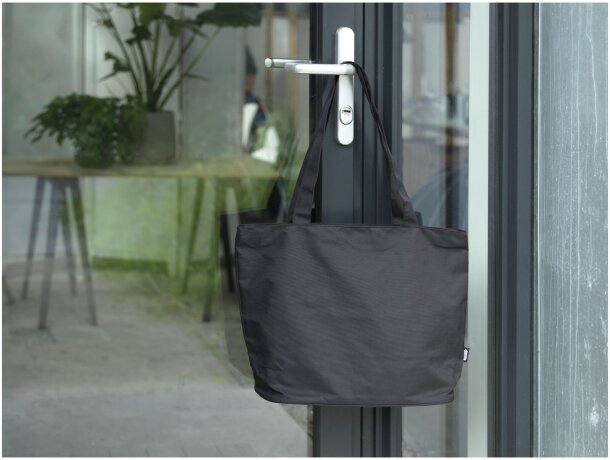 Bolsa tote con cremallera Panama de 20L certificada GRS Negro intenso detalle 5