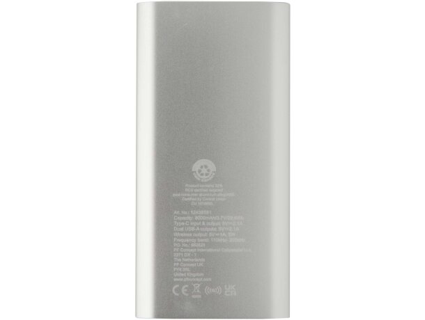 Batería externa inalámbrica Juice 8000 mAh aluminio reciclado Plateado detalle 23
