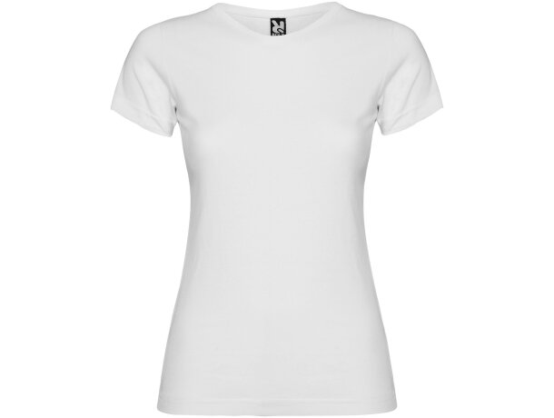 Camiseta mujer manga corta Jamaica Roly 100% algodón entallada detalle 80
