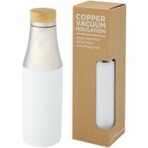 Botella de acero inoxidable con aislamiento al vacío de cobre de 540 ml con tapa de bambú Hulan