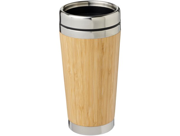 Vaso térmico Bambus personalizado bambú natural acero 450 ml Marrón detalle 5