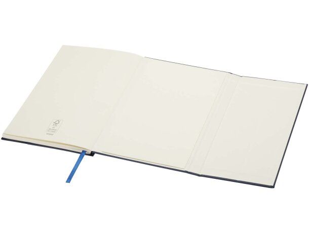 Libreta tapa dura A5 cuero regenerado Alejandra Azul océano detalle 14