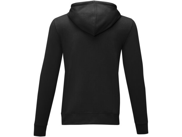 Sudadera con capucha y cremallera completa hombre Theron Negro intenso detalle 37