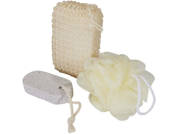 Set de baño ecológico Harmony con luffa, piedra pómez y esponja Natural detalle 2