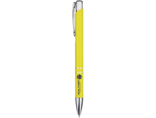 Bolígrafo Moneta de aluminio reciclado con mecanismo clic Amarillo detalle 6