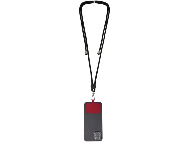 Lanyard regulable Kubi con gancho metálico y cinta de nylon Rojo detalle 15
