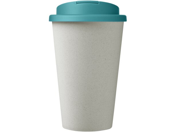 Americano® Eco Vaso reciclado de 350 ml con tapa antigoteo Azul aqua/blanco detalle 6