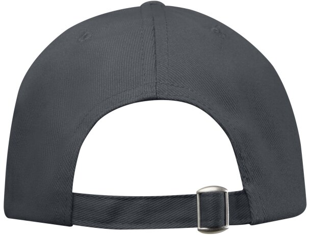 Gorra eco-amigable de 6 paneles grs reciclada Gris tormenta detalle 19