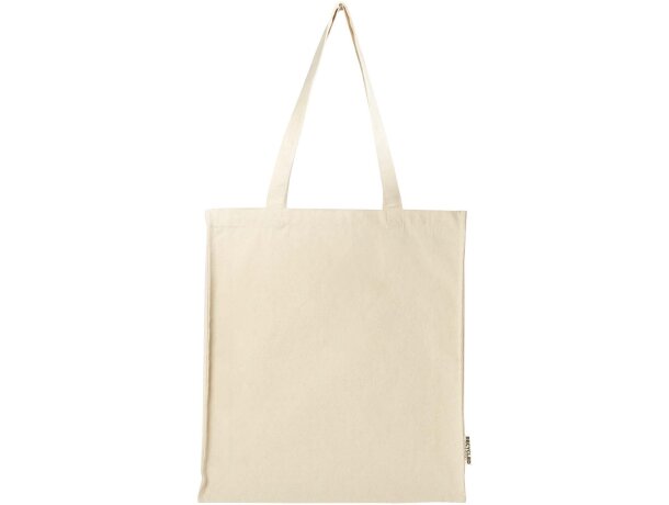 Bolsa tote algodón reciclado GRS con refuerzos Florida 14L Natural detalle 2