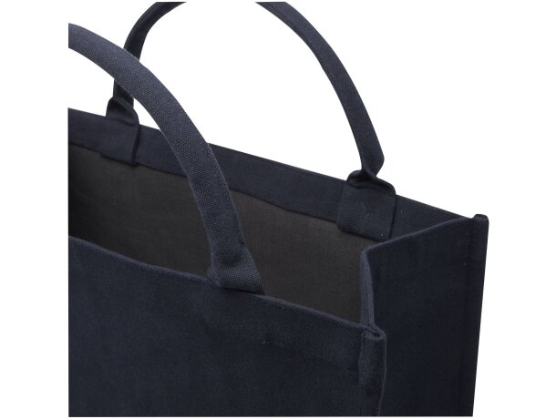Bolsa tote cuadrada Page algodón y poliéster reciclado 500g Azul marino detalle 14