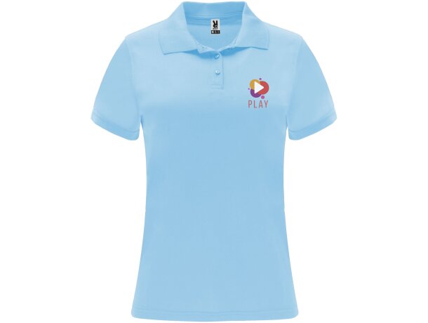 Polo deportivo de manga corta para mujer Monzha Roly Azul celeste detalle 13