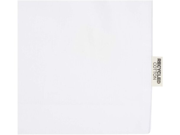Bolsa tote con refuerzos algodón reciclado certificado GRS Madras Blanco detalle 30