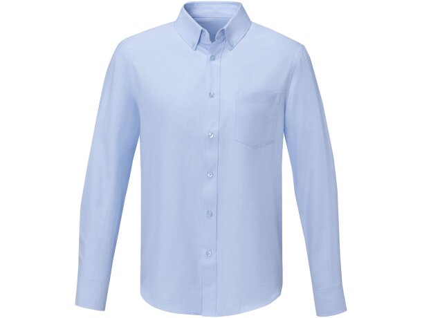 Camisa manga larga hombre Pollux Oxford CVC personalizable Azul claro detalle 7