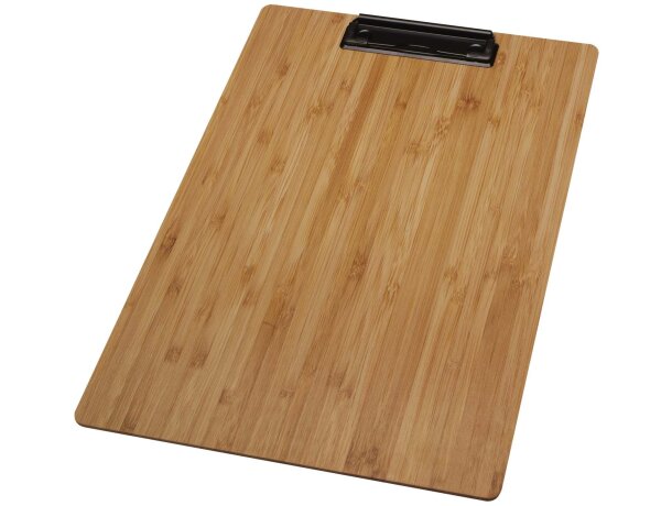 Portapapeles de bambú Tavula con clip metálico natural Natural detalle 4