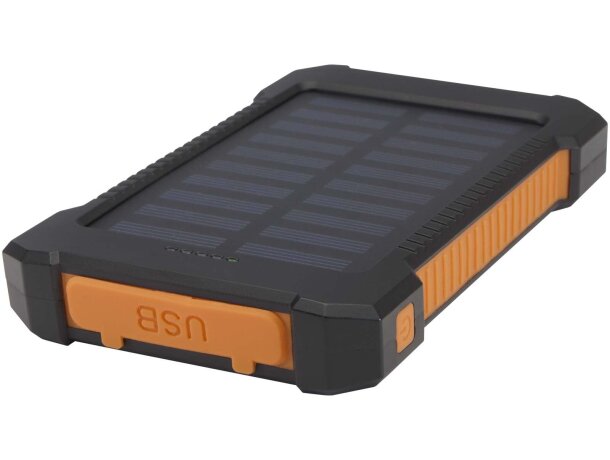 Batería externa solar Altair de 5000 mAh con panel fotovoltaico Negro intenso detalle 5