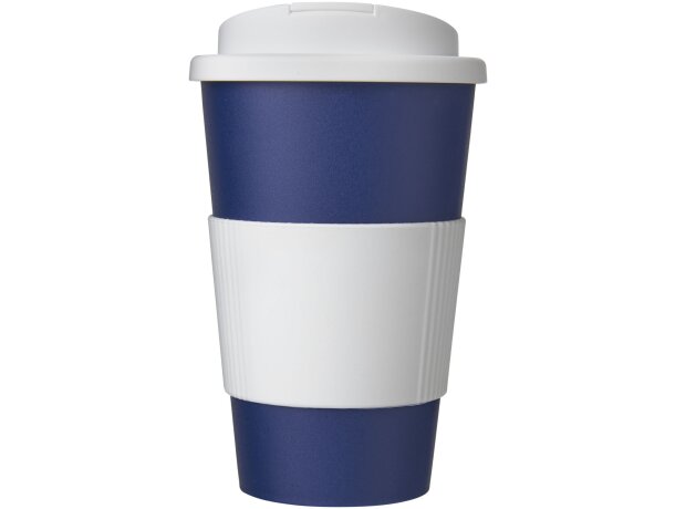 Americano® vaso 350 ml con agarre y tapa antigoteo Azul/blanco detalle 1