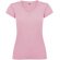 Camiseta cuello pico mujer Roly Victoria algodón 155 g/m² Rosa claro
