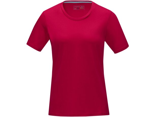 Camiseta orgánica GOTS de manga corta para mujer Azurite Rojo detalle 6